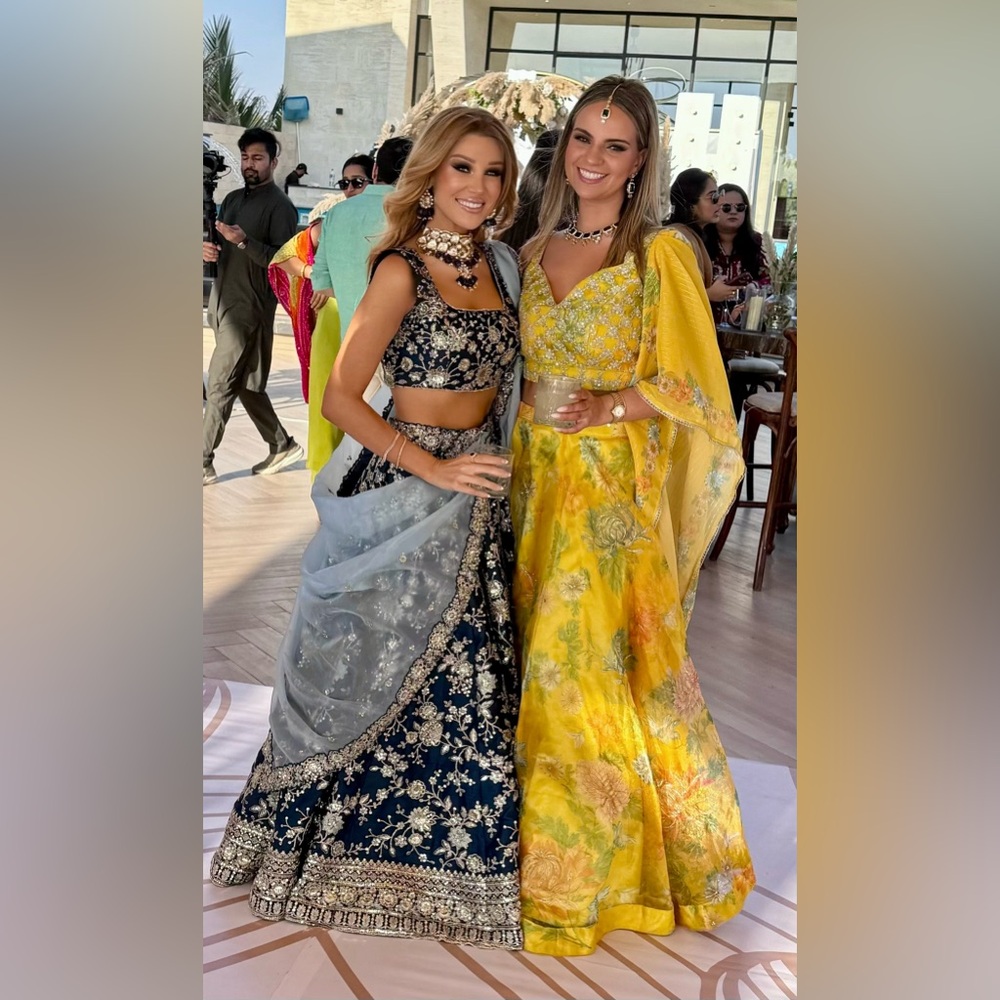 Yellow Floral Lehenga & Dupatta - worn once!